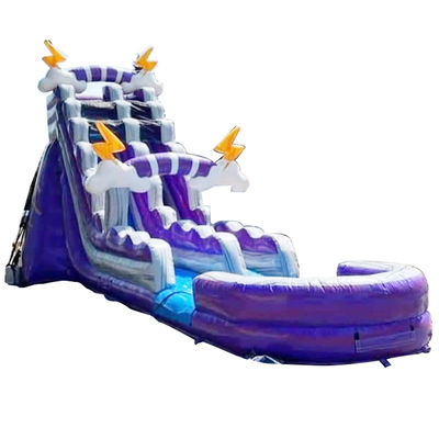 Kid Toys Game Summer Inflatable Water Park with Pool and Purple Water Slide