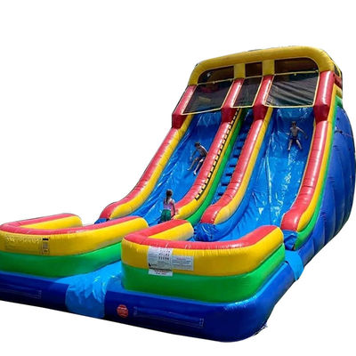 0.55mm PVC Tarpaulin Dual Pool Water Slide Inflatable for 5-10 Riders and Extra Large Size