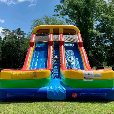 0.55mm PVC Tarpaulin Dual Pool Water Slide Inflatable for 5-10 Riders and Extra Large Size