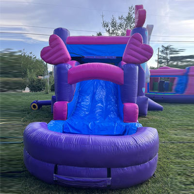Repair Kits Provided Commercial PVC Rainbow Unicorn Bounce House with Slide and Pool