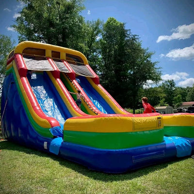 0.55mm PVC Tarpaulin Dual Pool Water Slide Inflatable for 5-10 Riders and Extra Large Size
