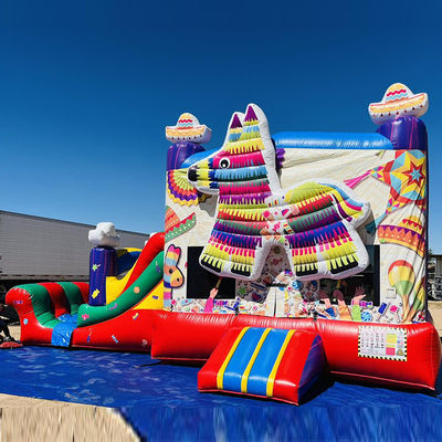 PORTABLE PVC Rainbow Puppy Inflatable Bounce House with Slide Combo Pool Jumpers Castle