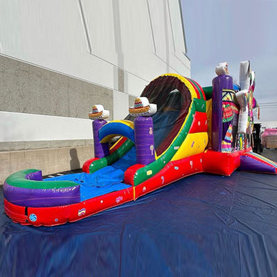 Shipping way Sea Commercial PVC Rainbow Big Star Red Bounce House Inflatable with Slide