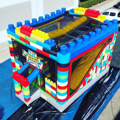 Indoor and Outdoor Entertainment PVC Building Blocks Inflatable Jump Castle for Party