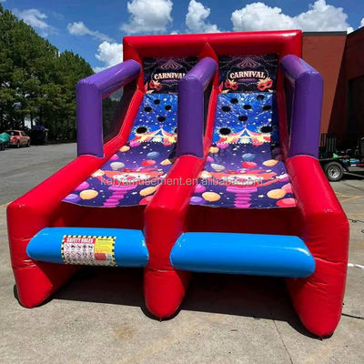 Age Range 14 Years up Interactive Inflatable Dual Roller Ball Lane Game for 2 Players