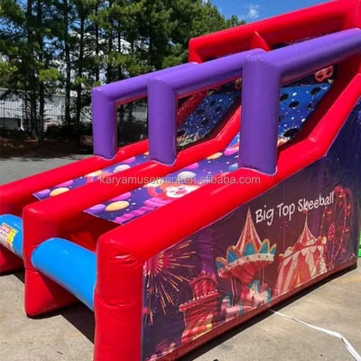 Age Range 14 Years up Interactive Inflatable Dual Roller Ball Lane Game for 2 Players