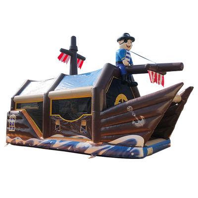 Customize Accepted Durable Pirate Ship Theme Inflatable Bounce House for Kids Party