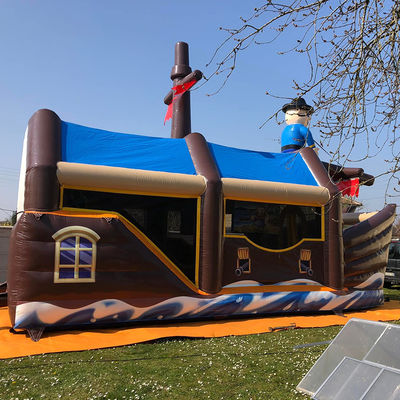 Customize Accepted Durable Pirate Ship Theme Inflatable Bounce House for Kids Party