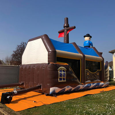 Customize Accepted Durable Pirate Ship Theme Inflatable Bounce House for Kids Party