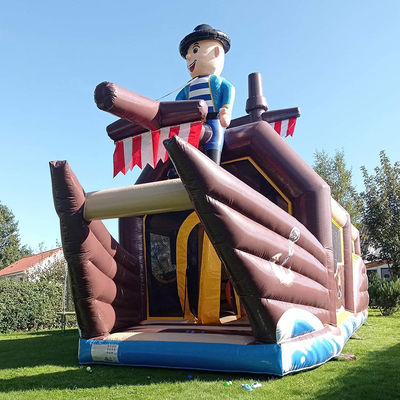 Customize Accepted Durable Pirate Ship Theme Inflatable Bounce House for Kids Party