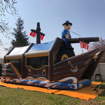 Customize Accepted Durable Pirate Ship Theme Inflatable Bounce House for Kids Party