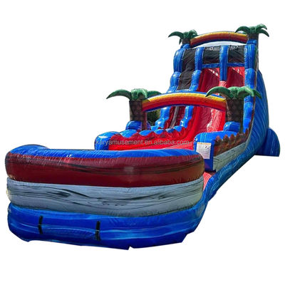 Extended Double Slide Red Thrilling Inflatable Combo Jumping Castle for Aquatic Park