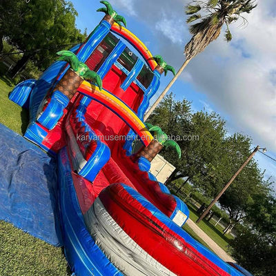 Extended Double Slide Red Thrilling Inflatable Combo Jumping Castle for Aquatic Park