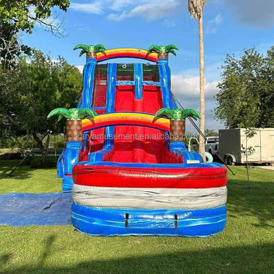 Extended Double Slide Red Thrilling Inflatable Combo Jumping Castle for Aquatic Park