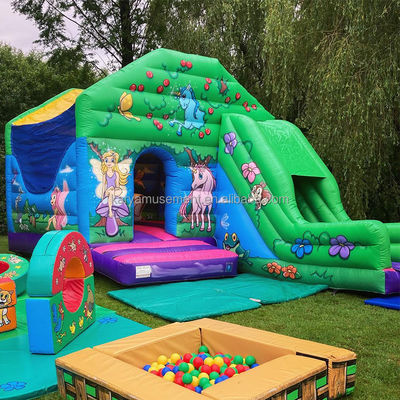 Experience The Thrill Commercial Inflatable Castle With Water Slide For Family Party