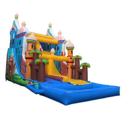 Max Capacity 100-500kg Inflatable Castle With Wet Slide for Indoor Water Pool Combo
