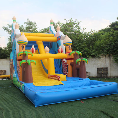 Max Capacity 100-500kg Inflatable Castle With Wet Slide for Indoor Water Pool Combo