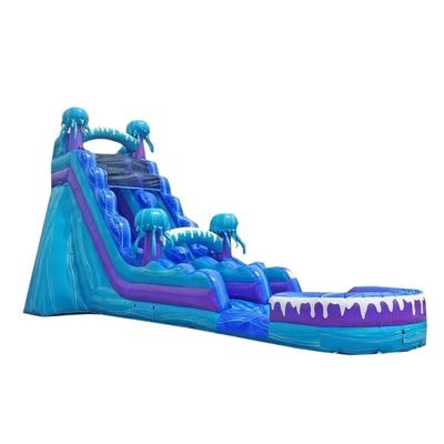 Outdoor Park Amusement Equipment 36ft Colorful Inflatable Water Slide with Swimming Pool