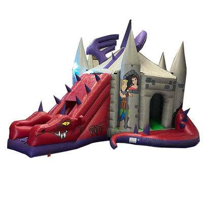 Red Dinosaur Bouncy Castle with Slide How to Train Your Dragon Inflatable Bounce House