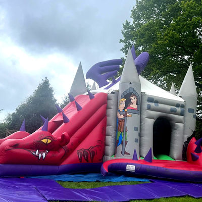 Red Dinosaur Bouncy Castle with Slide How to Train Your Dragon Inflatable Bounce House