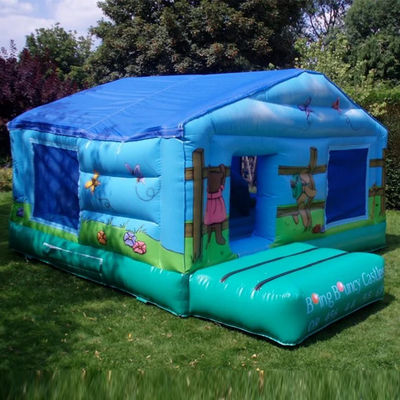 Commercial Kids Picnic Trampoline with Blue Inflatable Bouncing Castle and Ball Pit