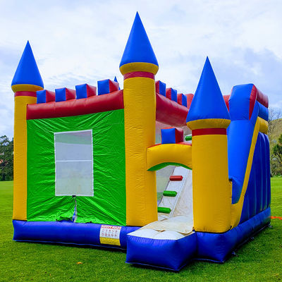 CE/EN71/EN14960 Certified Colorful Block Inflatable Castle Bounce House with Slide