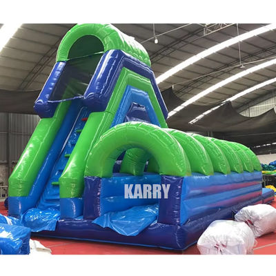Party Rentals Business Inflatable Palm Tree Water Slide with Swimming Pool Long Slide