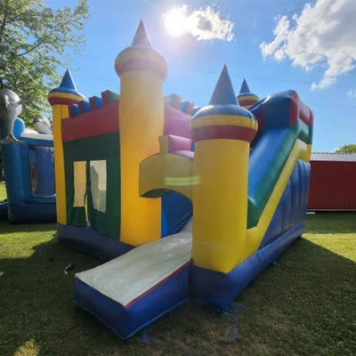 CE/EN71/EN14960 Certified Colorful Block Inflatable Castle Bounce House with Slide