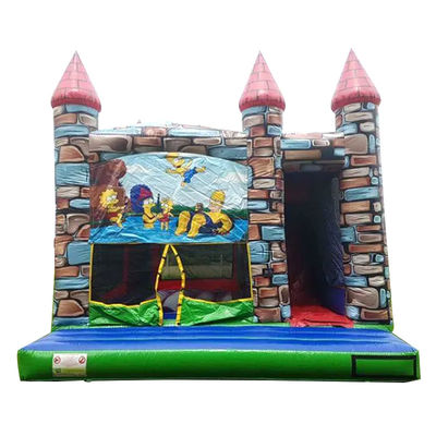 Blower Commercial PVC Cartoon Animation Inflatable Bouncer House with Slide Pool