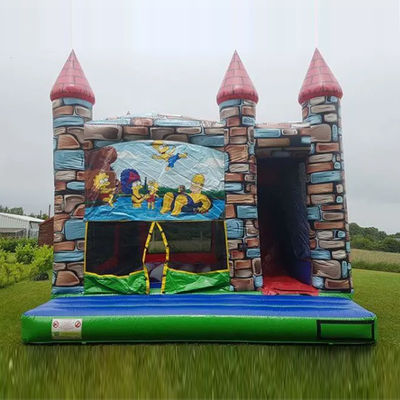 Blower Commercial PVC Cartoon Animation Inflatable Bouncer House with Slide Pool