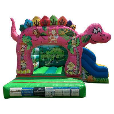 CE/EN14960 Certified Inflatable Bounce House Castle with Cute Dinosaur Zoo Theme