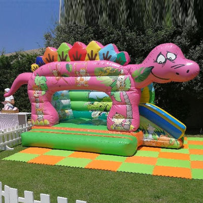 CE/EN14960 Certified Inflatable Bounce House Castle with Cute Dinosaur Zoo Theme