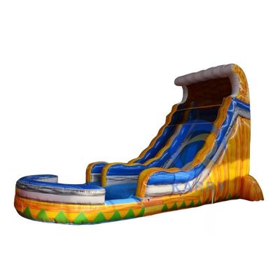 Customized Colorful PVC Inflatable Water Slide With Swimming Pool For Summer Fun