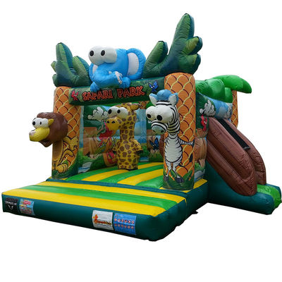 Custom Logo Printed Mini Commercial PVC Safari Inflatable Bouncer House for Children