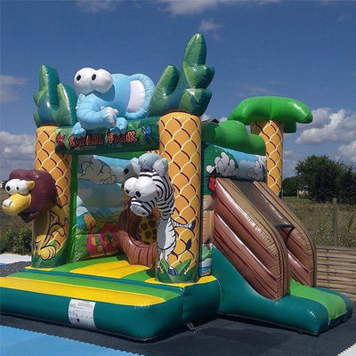Custom Logo Printed Mini Commercial PVC Safari Inflatable Bouncer House for Children