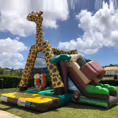 Custom Logo Printed Mini Commercial PVC Safari Inflatable Bouncer House for Children
