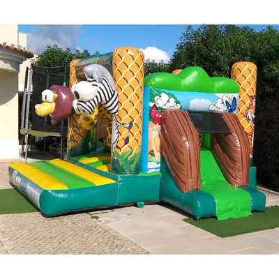 Custom Logo Printed Mini Commercial PVC Safari Inflatable Bouncer House for Children