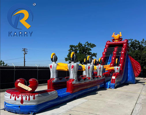 Custom Features Inflatable Water Slide For Adult with Pool Bounce House PVC Sustainable