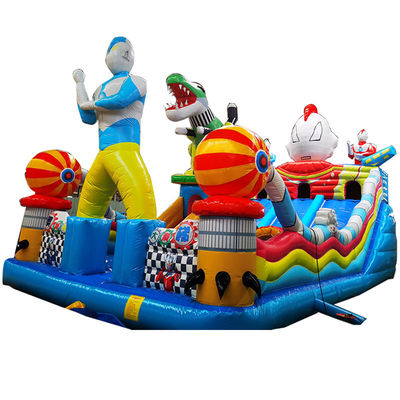 Unisex Children's Inflatable Fun City Dino Theme Bounce House Slide for Party Events