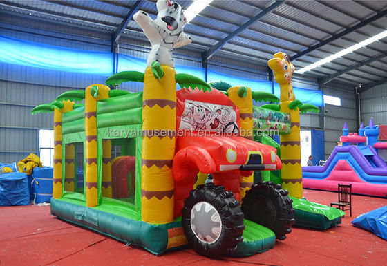 Wild Jungle Safari Inflatable Jumping Castle Customized Color Bounce House with Slide