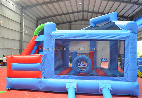 Commercial Grade PVC Tarpaulin Mini Super man Red Inflatable Bounce House with Slide