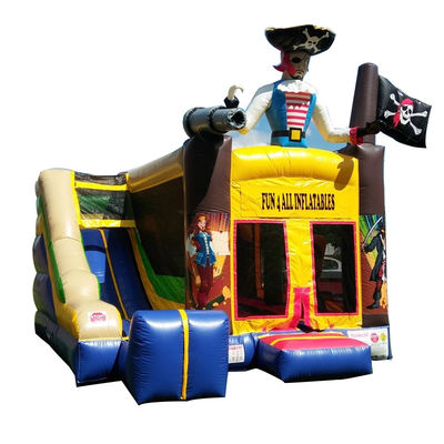 Outdoor Game Pirate Theme Inflatable Bounce House with Dry Slide
