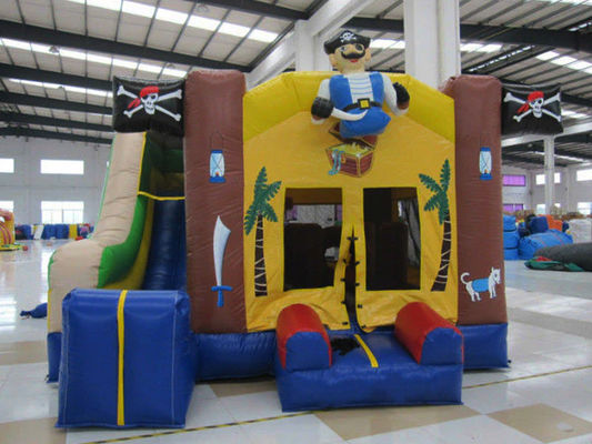 Outdoor Game Pirate Theme Inflatable Bounce House with Dry Slide