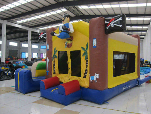 Outdoor Game Pirate Theme Inflatable Bounce House with Dry Slide
