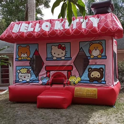 14 Years up Popular Red Hello Kit-ty Inflatable Trampoline Bouncer Castle with Repair Kits