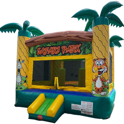 Party Rentals Safari Park Theme PVC Inflatable Bounce House for Unisex Customers