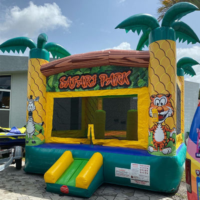 Party Rentals Safari Park Theme PVC Inflatable Bounce House for Unisex Customers
