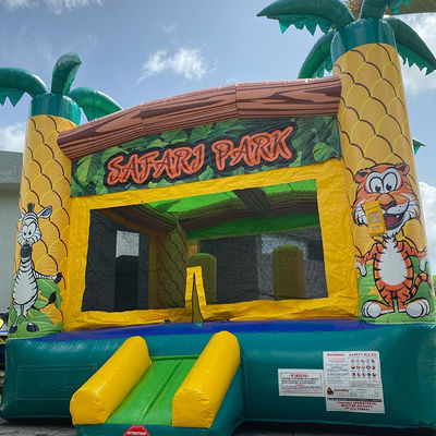 Party Rentals Safari Park Theme PVC Inflatable Bounce House for Unisex Customers