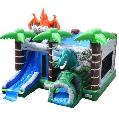 Jurassic Dinosaurs Park Inflatable Joy Bounce House with Slide and PVC Detachable Pool