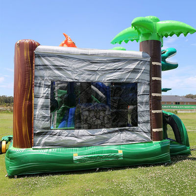 Jurassic Dinosaurs Park Inflatable Joy Bounce House with Slide and PVC Detachable Pool
